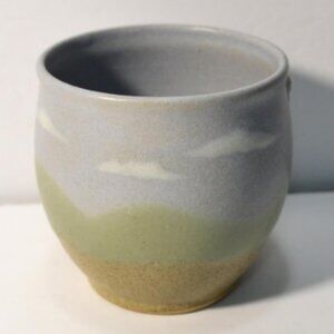 Vintage GK Pottery Small Pot Great For A Succulent Sky With Clouds Design